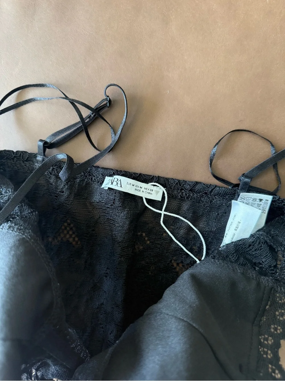 NWOT Zara Black Lace Bustier Tank Top